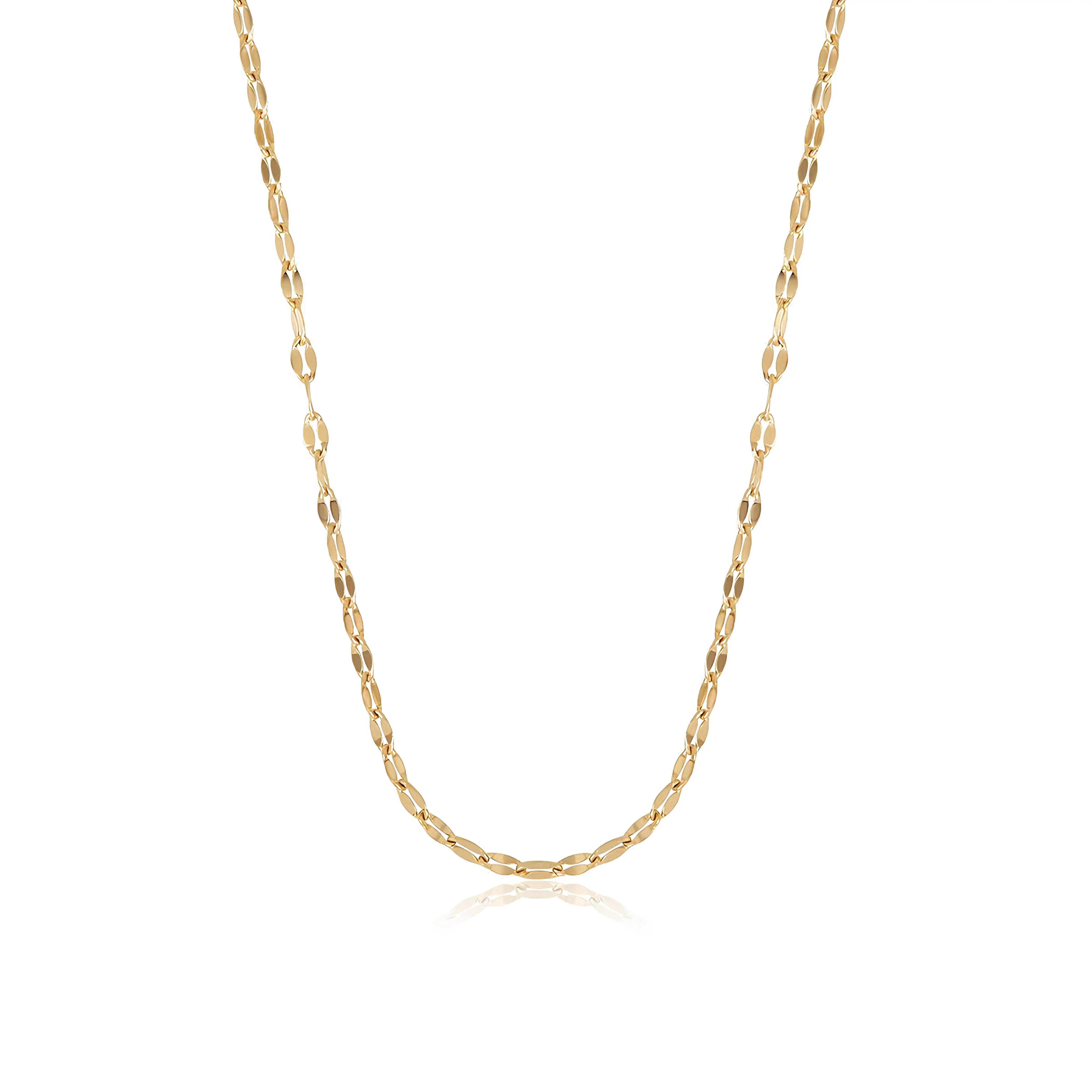 Collar ZAYA cadena Destiny con eslabones facetados, baño de oro 18K; hipoalergénico, a prueba de agua y con garantía de por vida