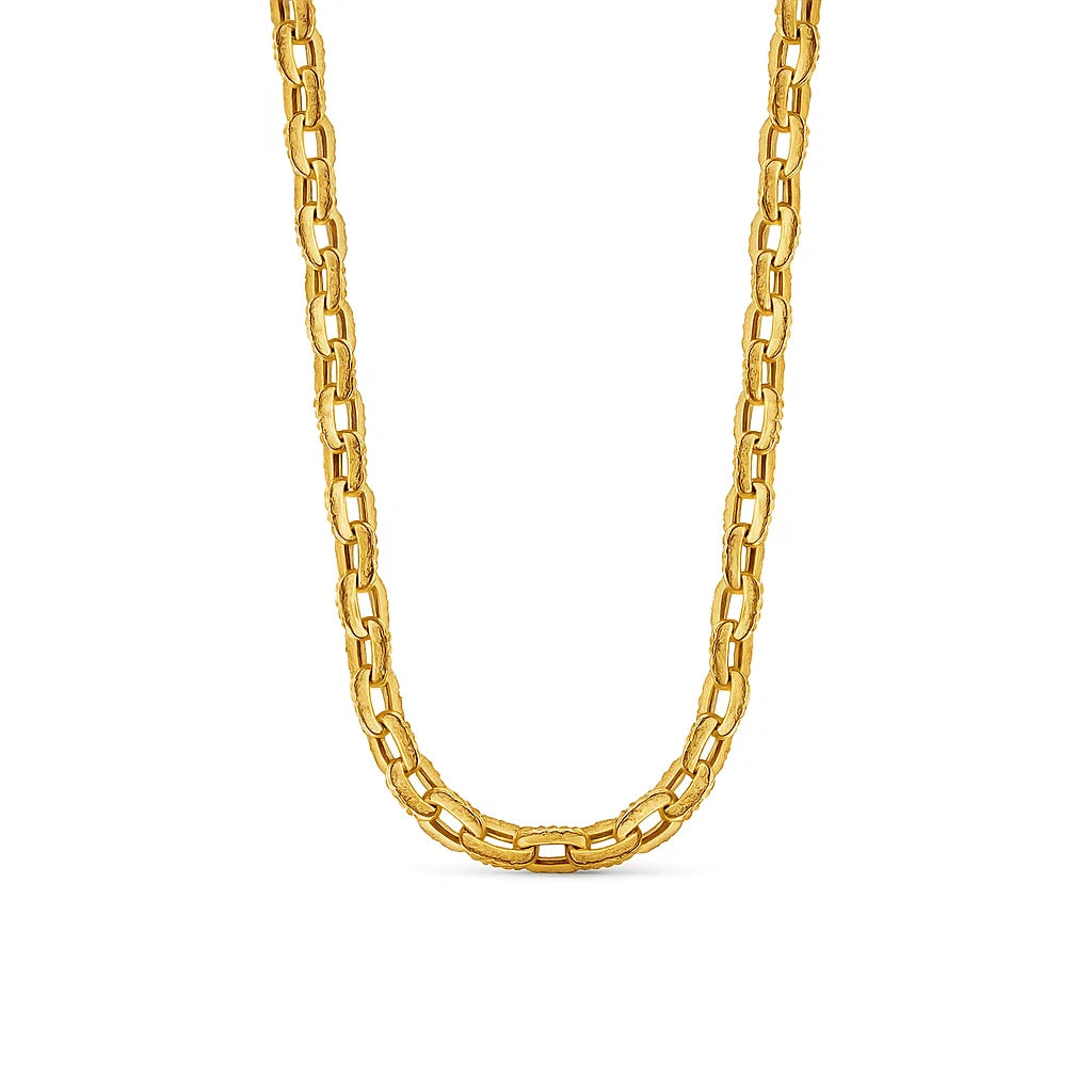 Collar ZAYA de eslabones gruesos estilo chunky, baño de oro 18K; hipoalergénico, a prueba de agua, no se oscurece y con garantía de por vida.
