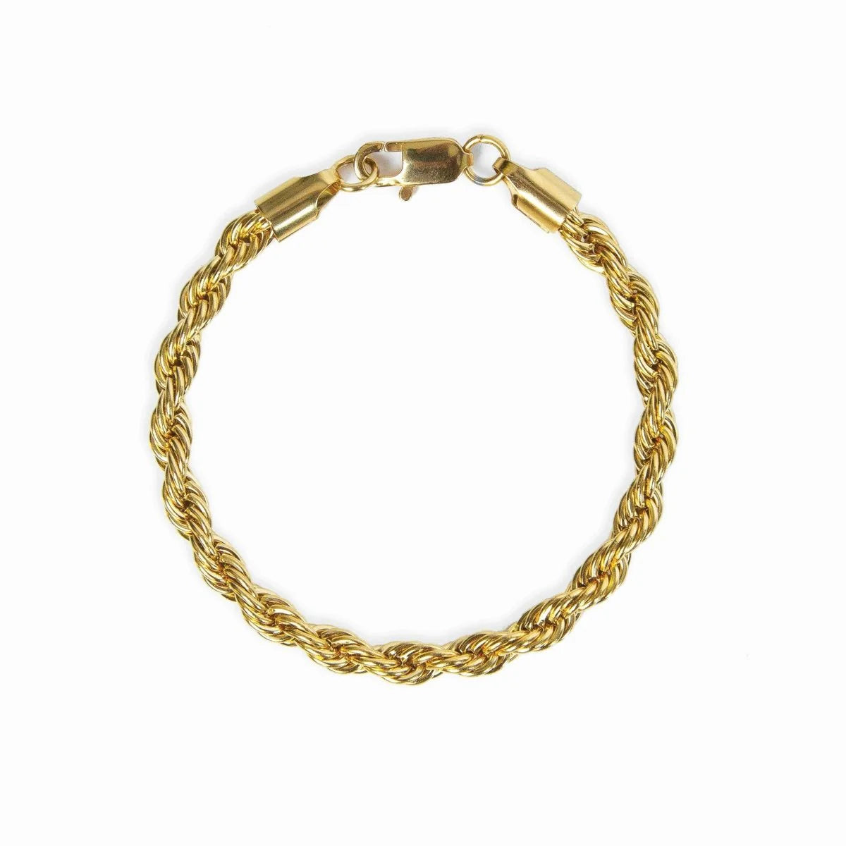 Pulsera Cadena Cuerda Trenzada - Baño de Oro 18K