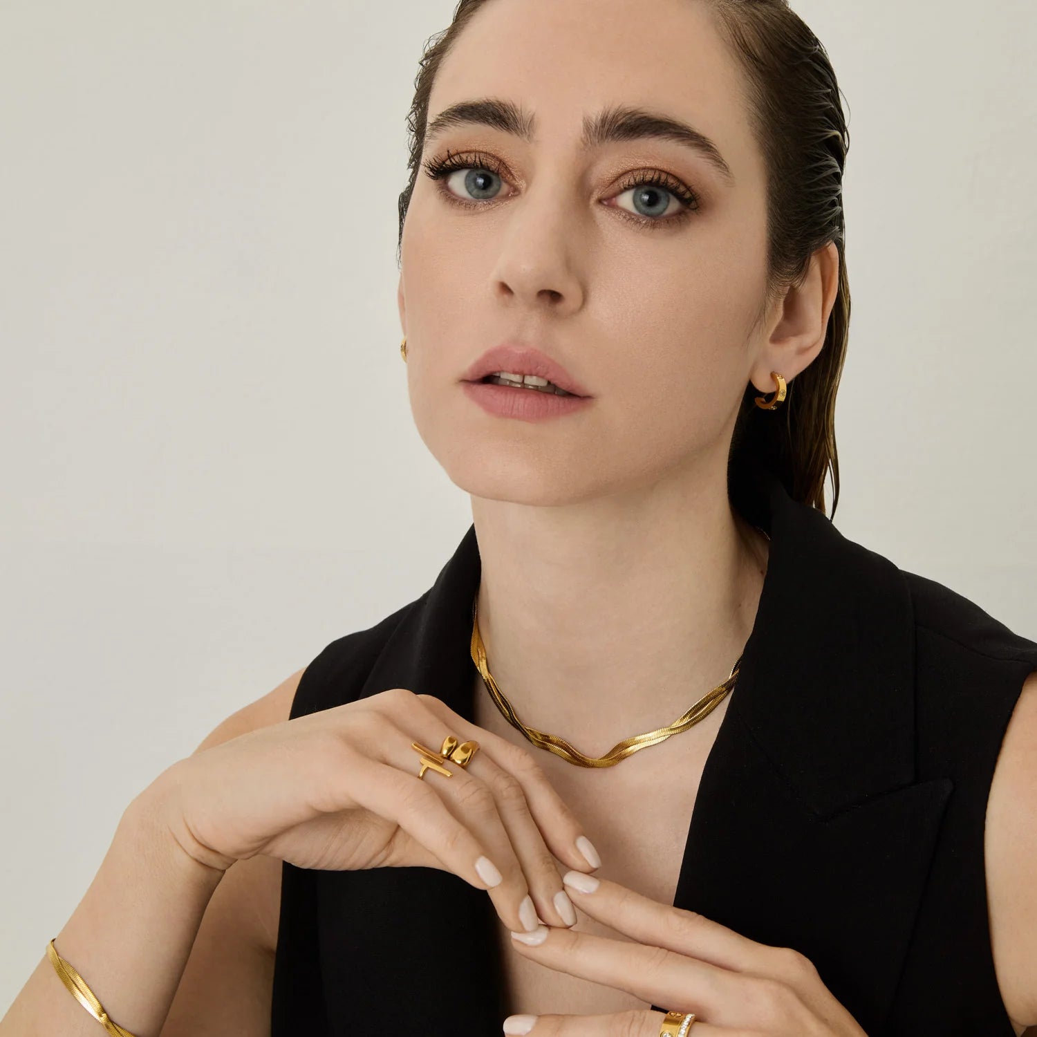 Collar Cadena Trenzada Doble – Baño de Oro 18K