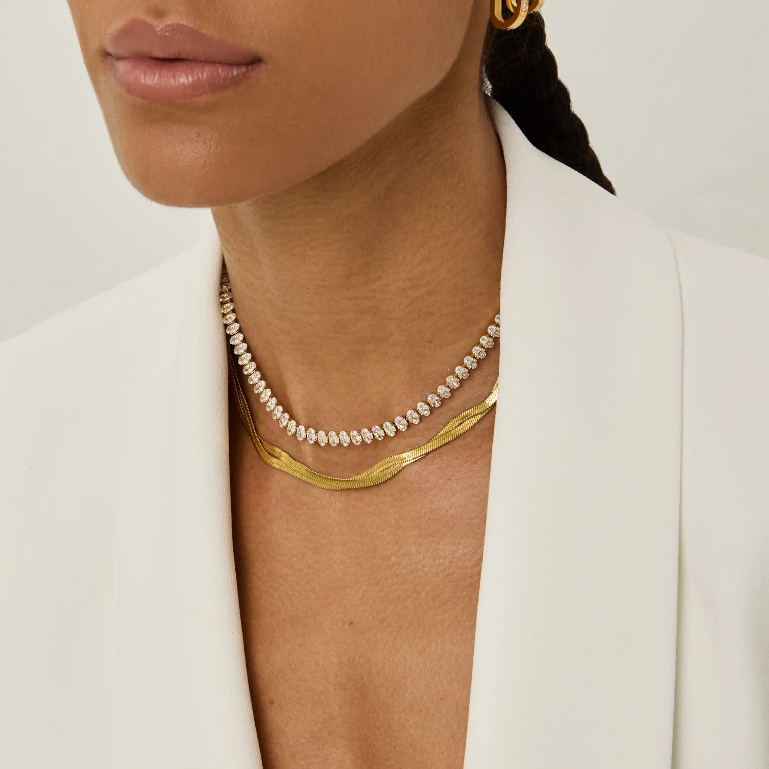 Collar Cadena Trenzada Doble – Baño de Oro 18K