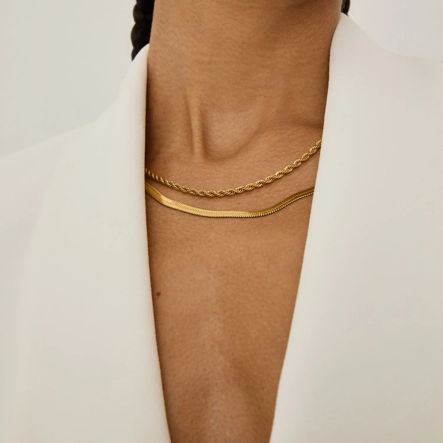 Collar Malla Snake Dorado - Baño de Oro 18K