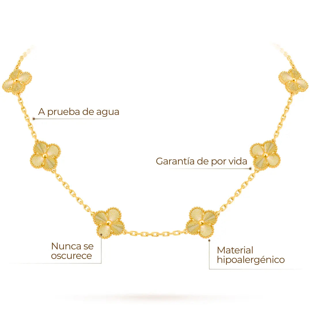 Collar Trébol Dorado – Baño de Oro 18K