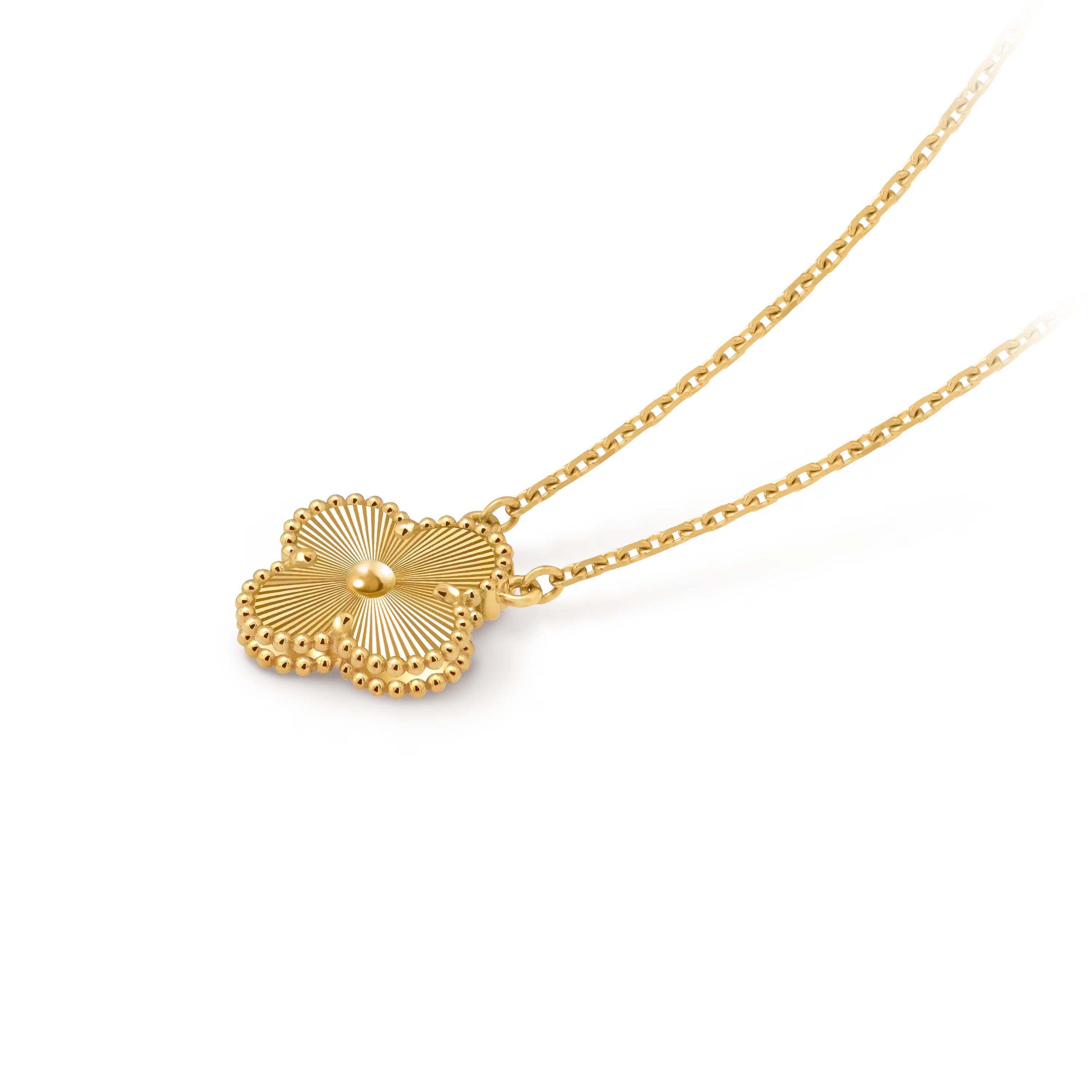Collar Trébol Dorado Solitario – Baño de Oro 18K