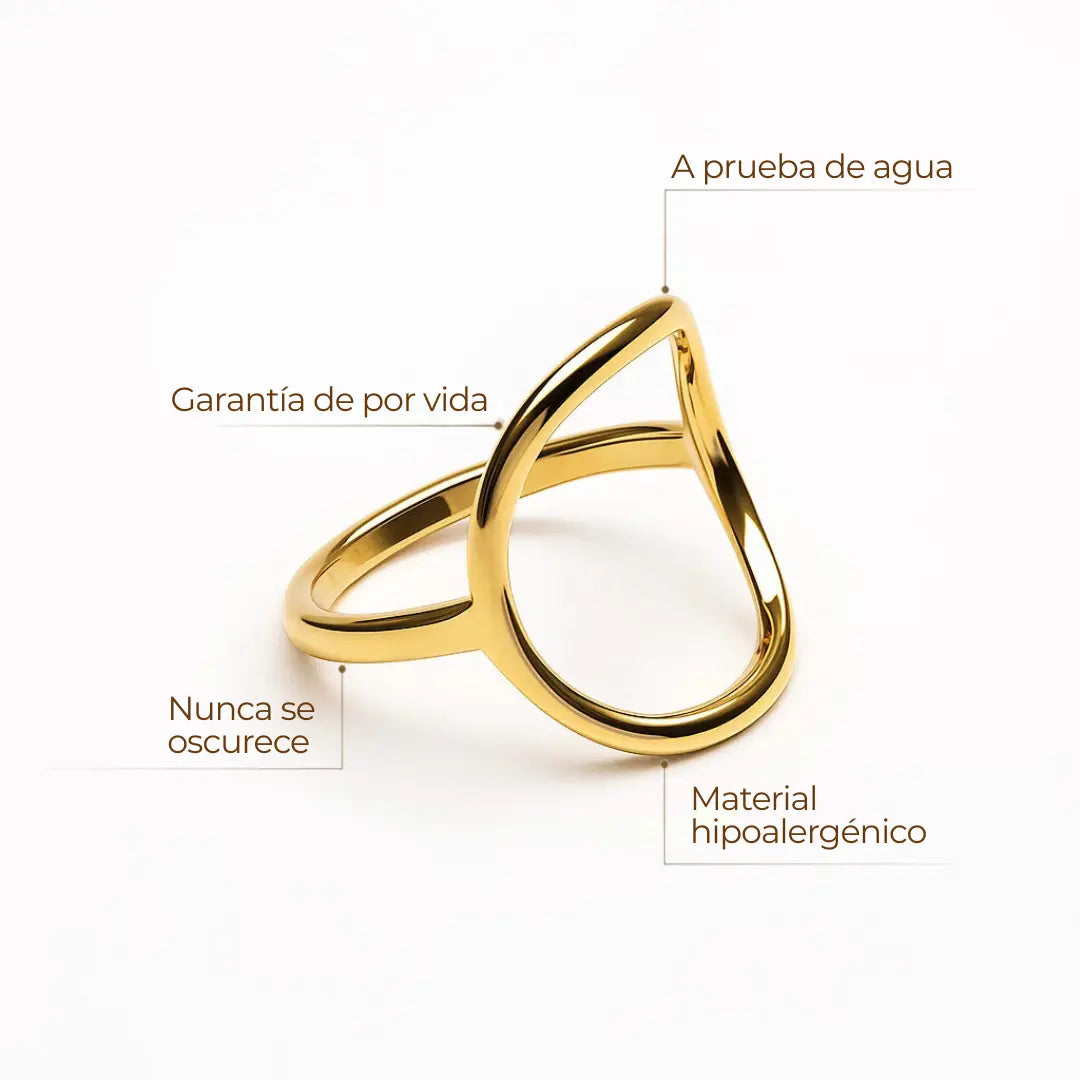 Anillo Bahía Oval - Baño de Oro 18K