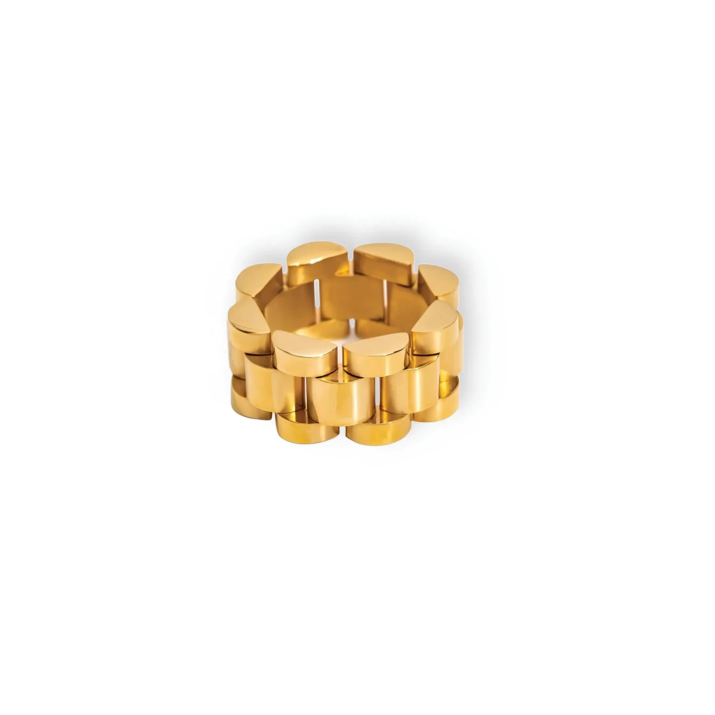 Anillo ZAYA de cadena ancha minimalista, baño de oro 18K; a prueba de agua, no se oscurece, hipoalergénico y con garantía de por vida.