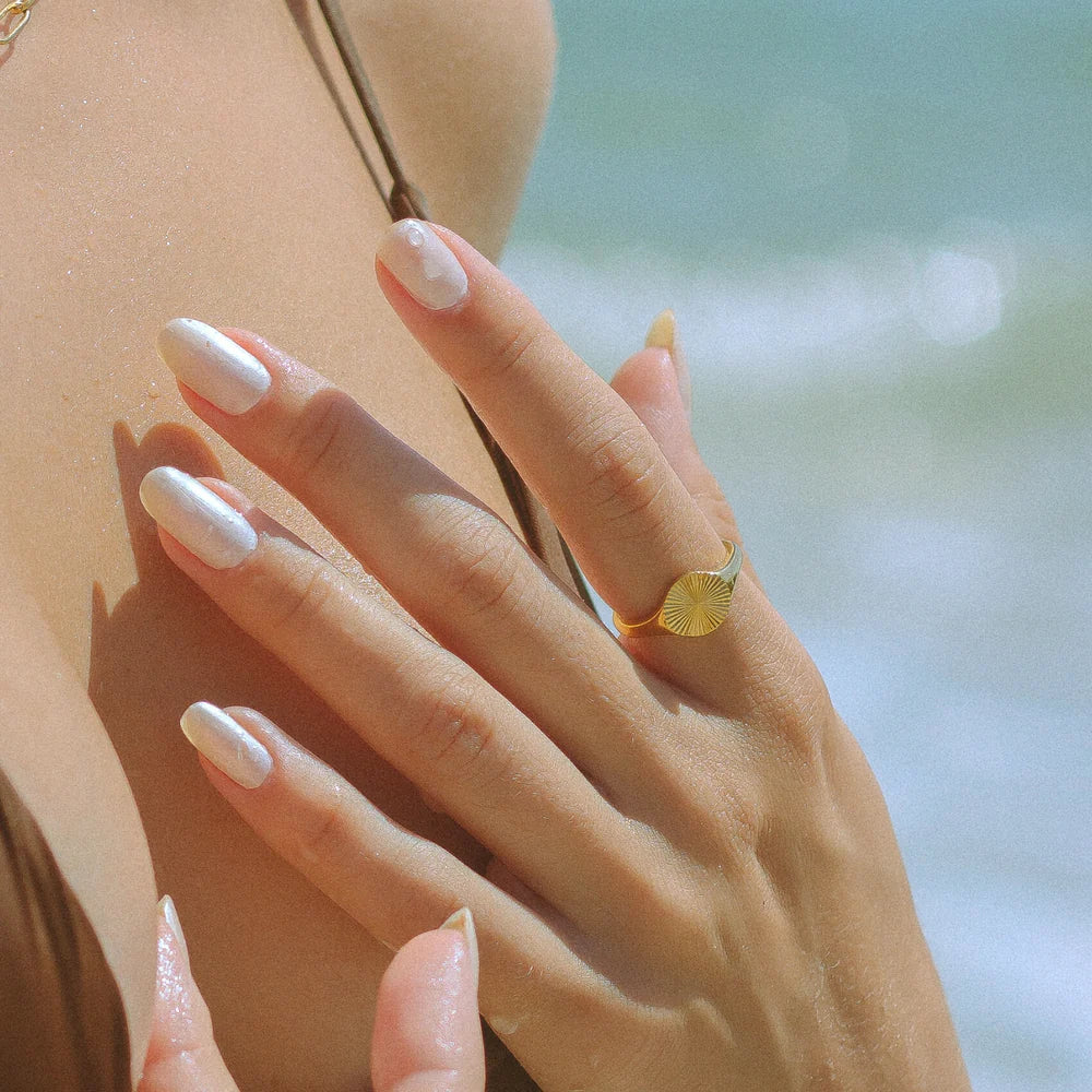 Anillo Sello Sol – Baño de Oro 18K