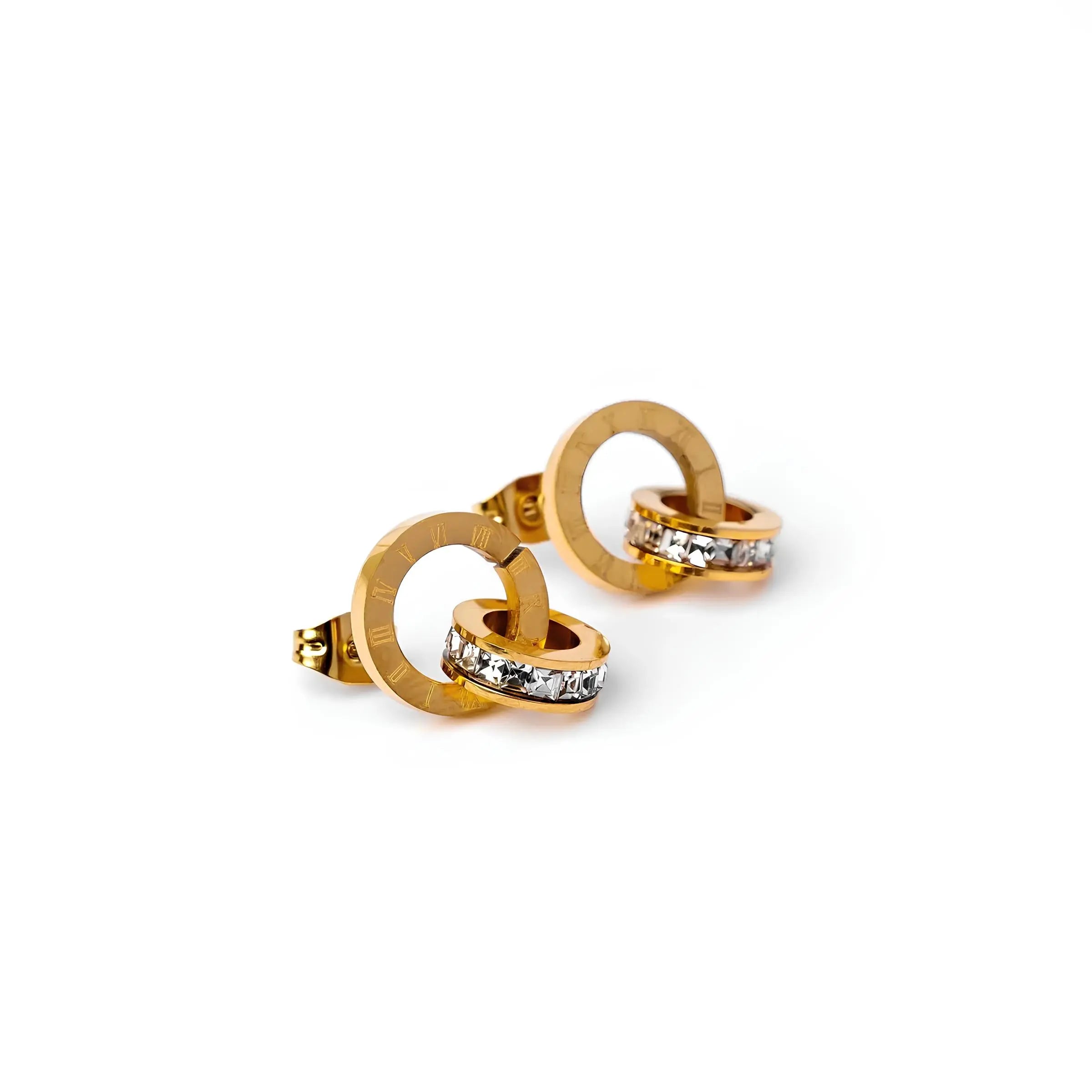 Aros Imperiales con Zirconia - Baño de Oro 18K