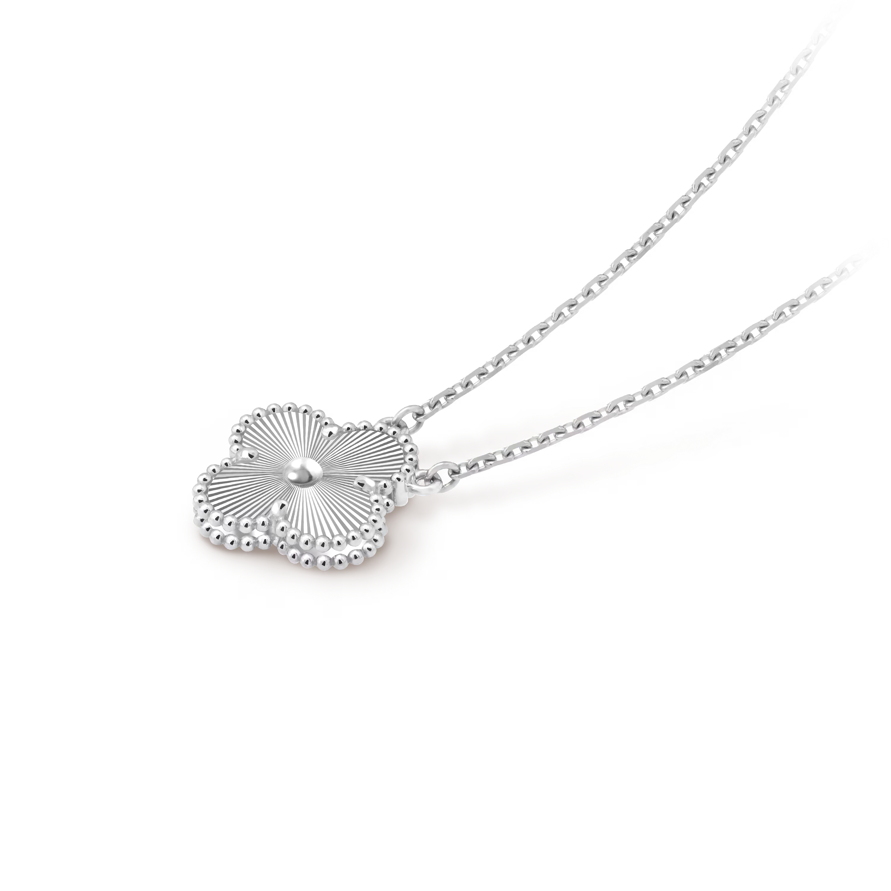 Collar Trébol Plata Solitario