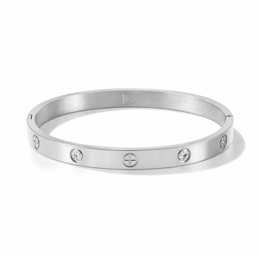 Brazalete Clásico Inspiración con Zirconias – Baño de Oro 18K