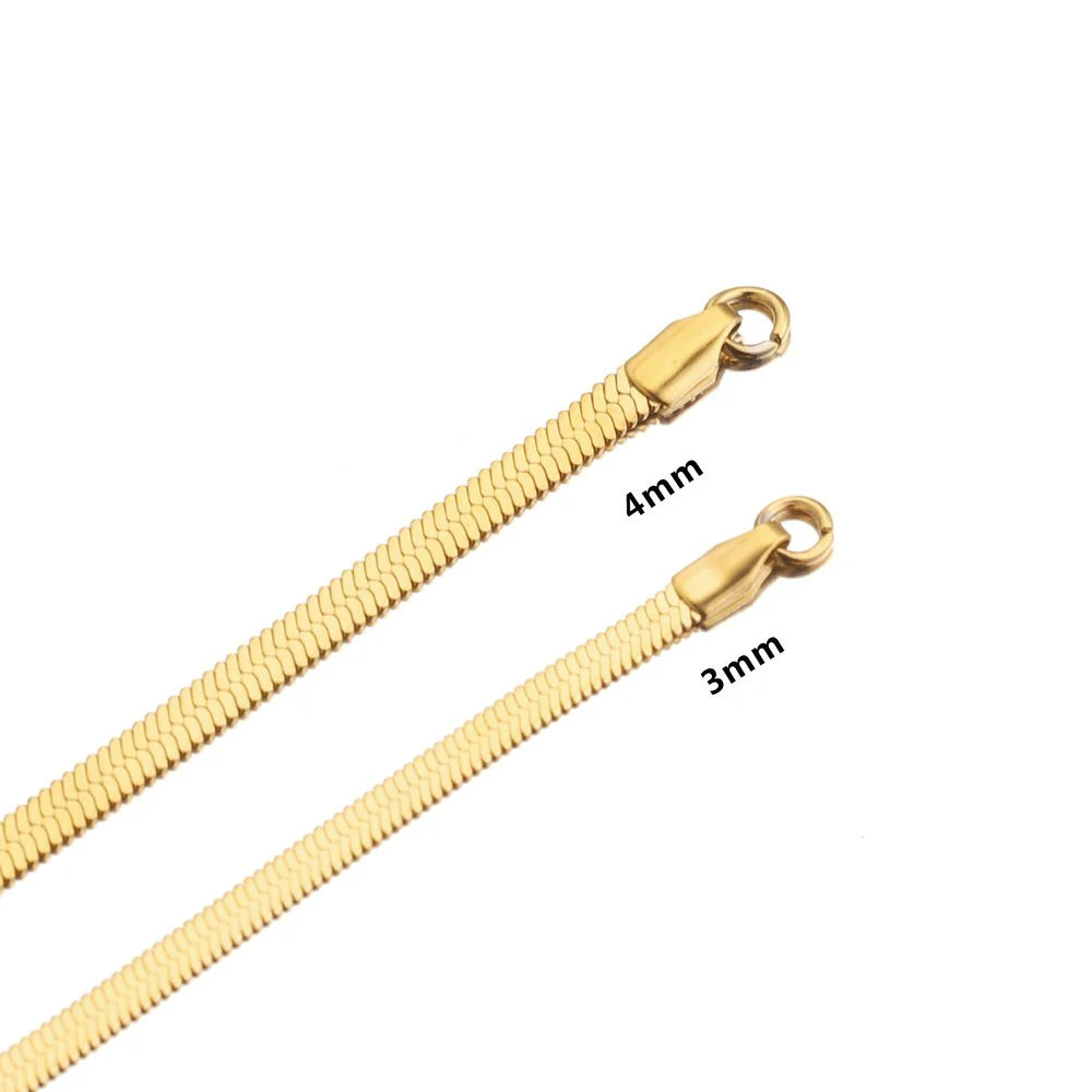 Collar ZAYA malla snake dorado, baño de oro 18K; a prueba de agua, no se oscurece, hipoalergénico y con garantía de por vida.