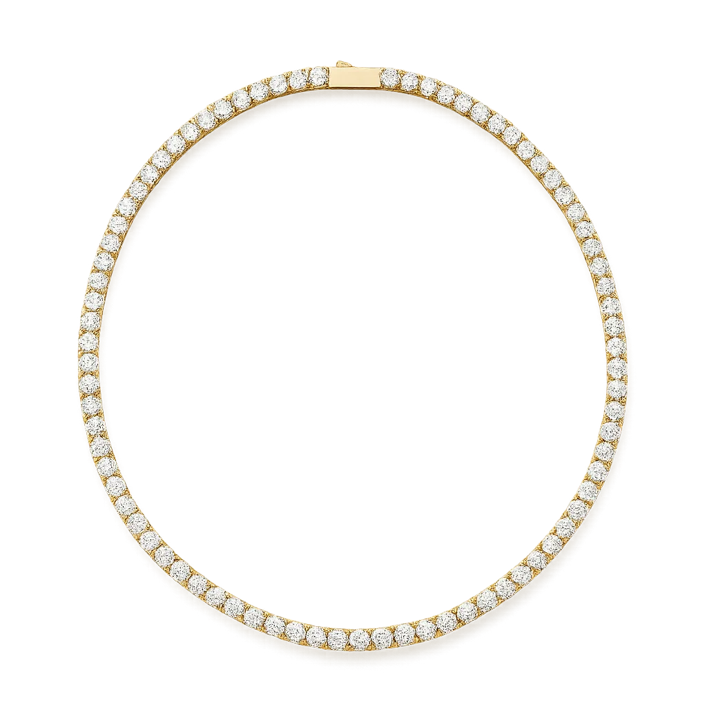 Gargantilla ZAYA tipo riviera con circonias, baño de oro 18K; hipoalergénica, a prueba de agua y con garantía de por vida