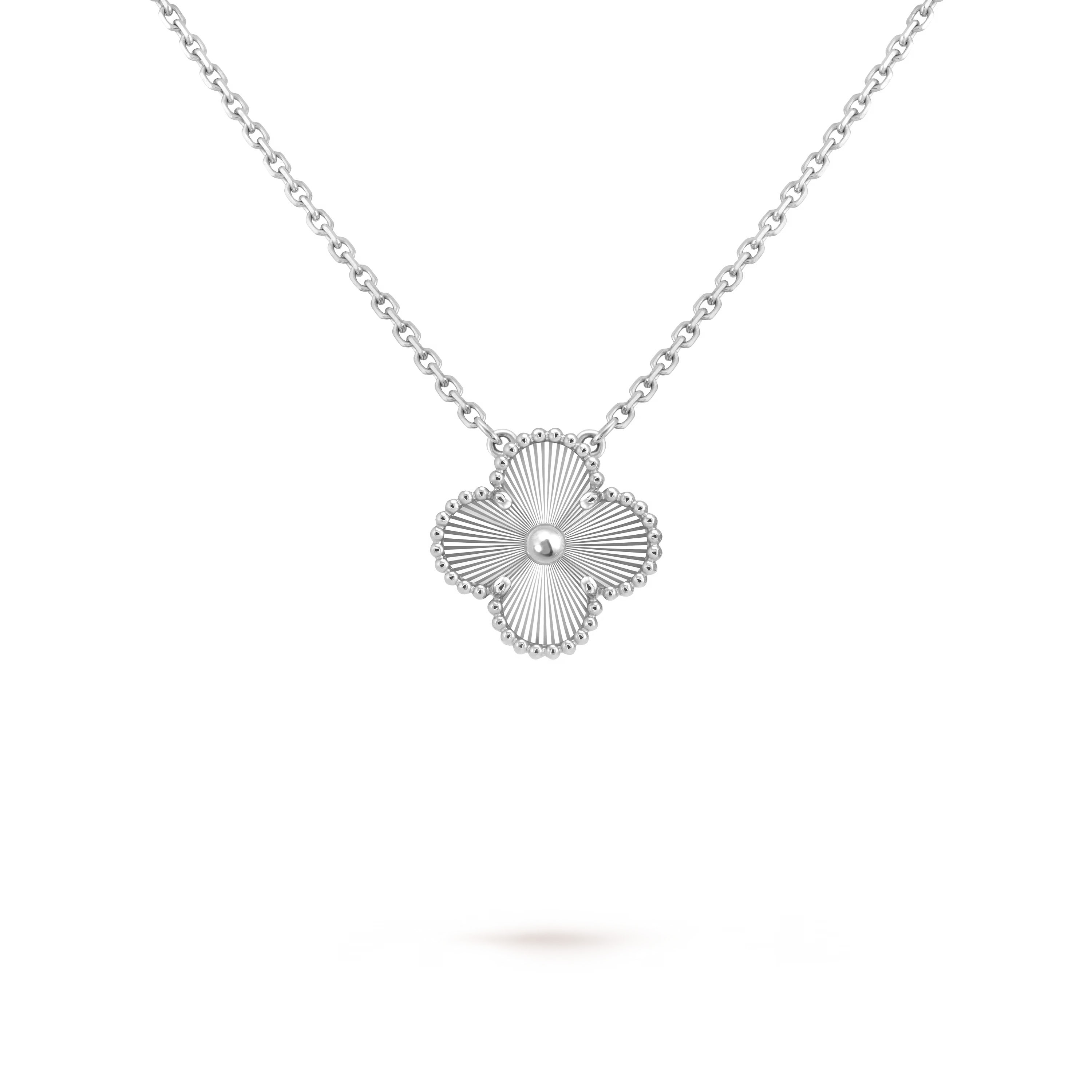 Collar Trébol Plata Solitario