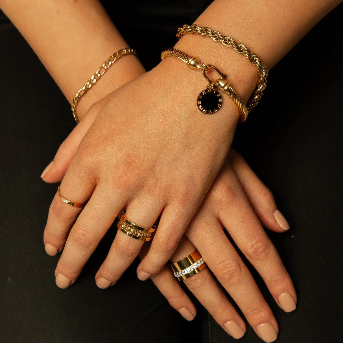 Pulsera Cadena Cuerda Trenzada - Baño de Oro 18K