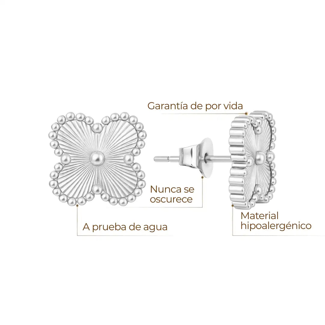 Aros Trébol Plata